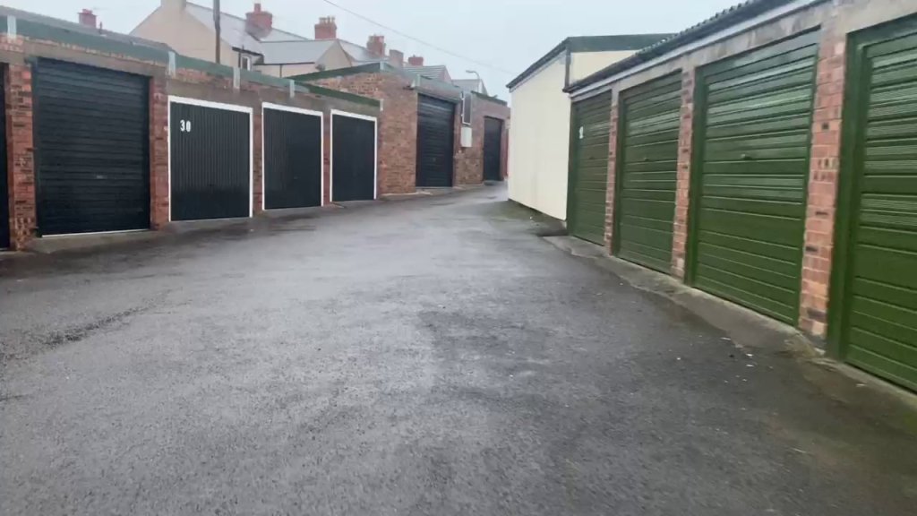 row of lock up garages