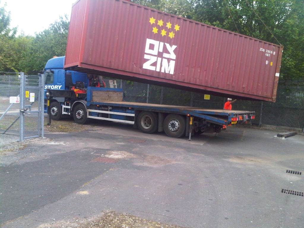 HGV in a yard
