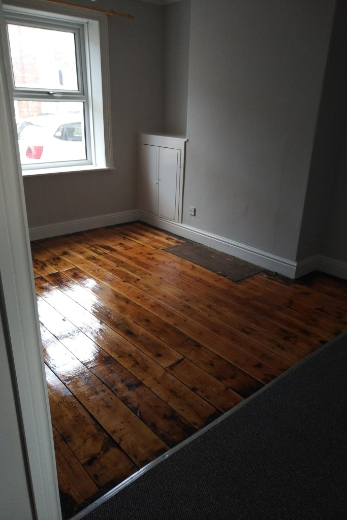 the floor in a newly decorated house