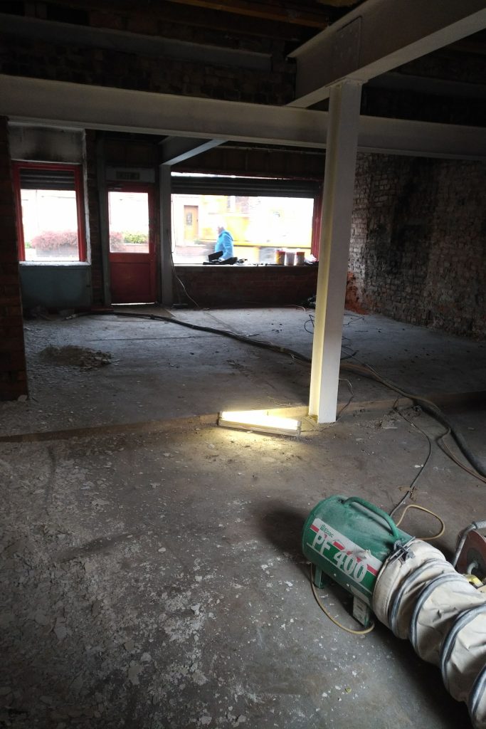 interior of a shop being modernised