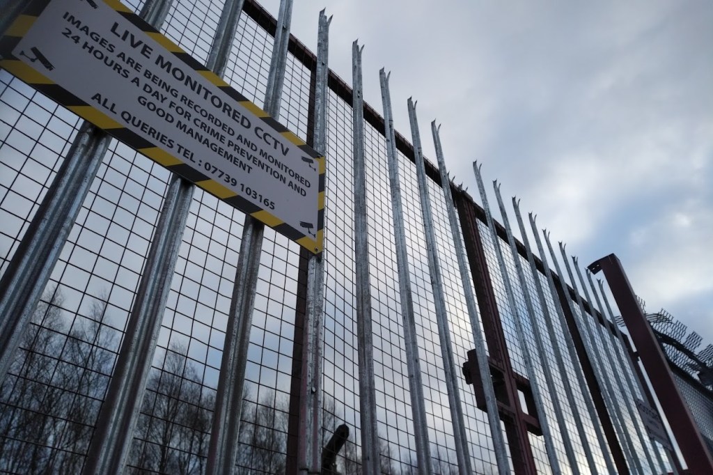 secure gates on a storage compound