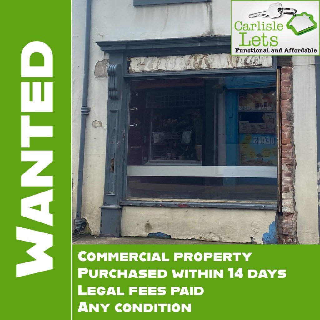 a shop front and business logo for Carlisle Lets