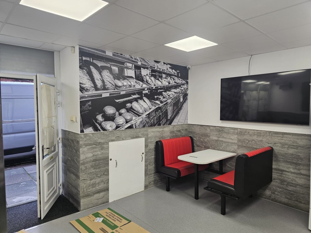 interior of a waiting area inside a cafe premises